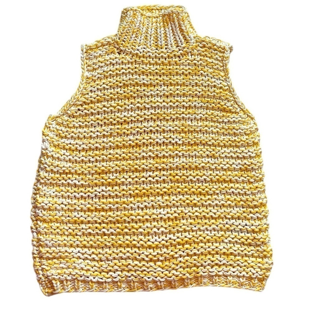 Lafayette 148 yellow and white knit sweater size large. - Picture 5 of 13